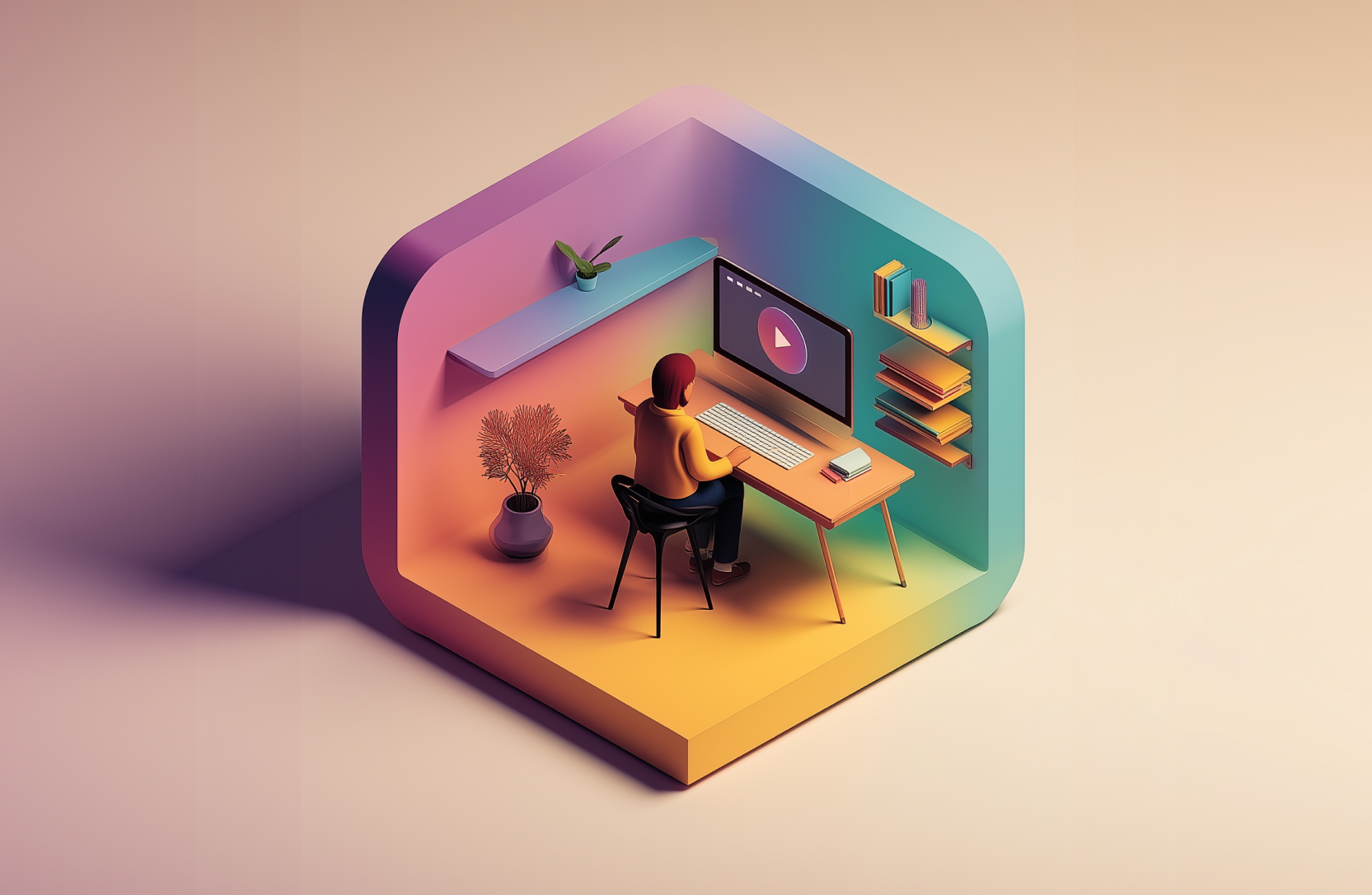 Man watching a video